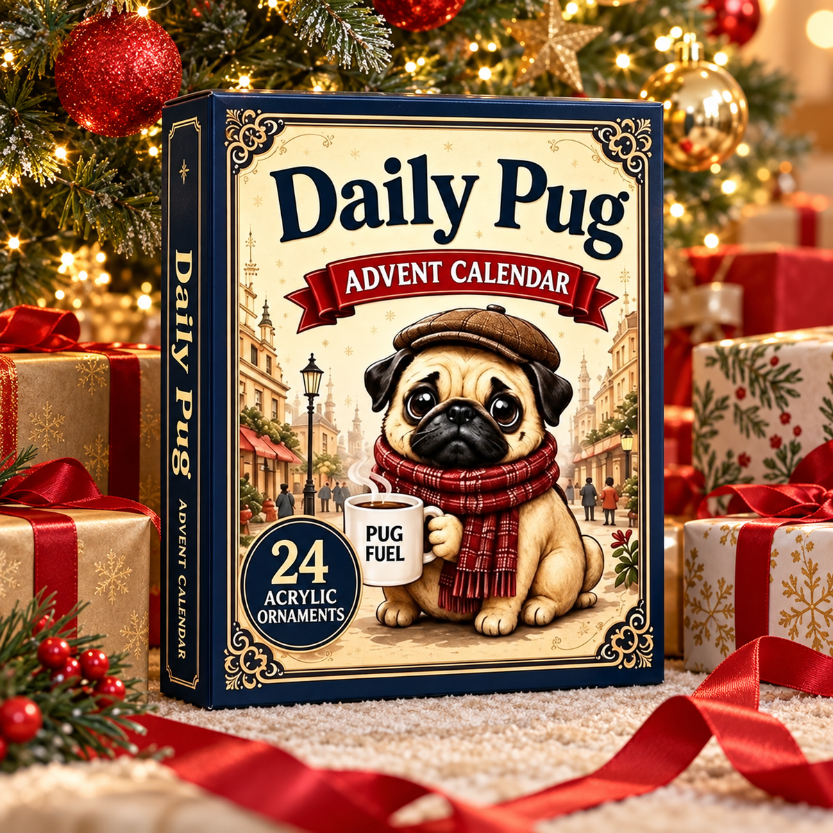 Kletshuts™ DogAdvent - Charmerende Ferie Hund 2D Akryl Adventskalender