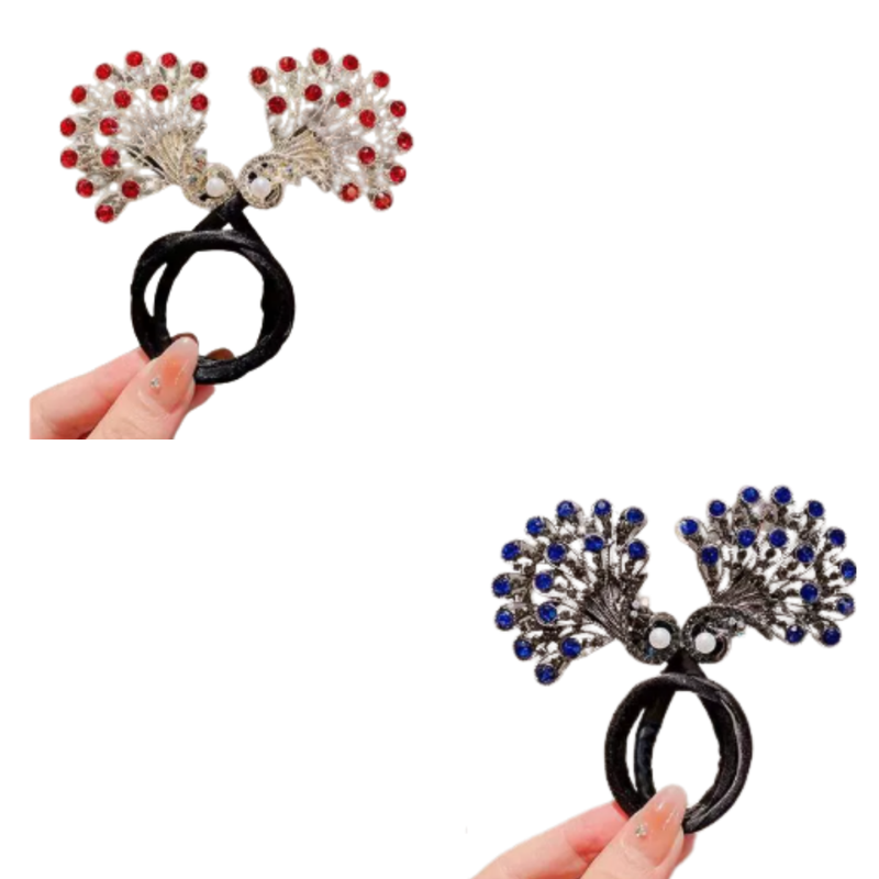 Rose® HairTie 1+1 GRATIS: Stilfuld Hårbånd Elegant Vintage Krystal Hestehale Twist Holder