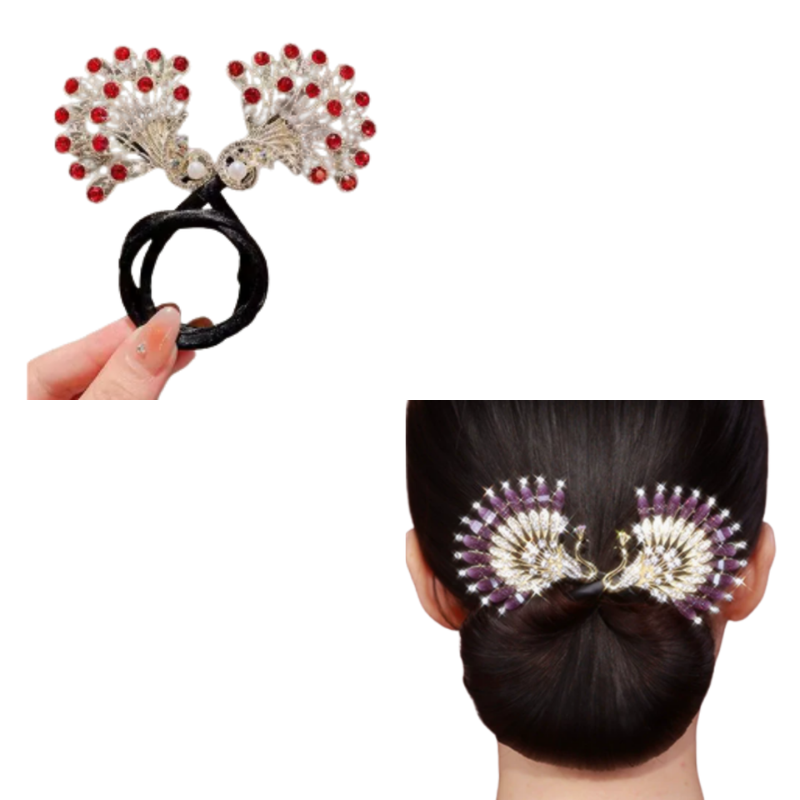 Rose® HairTie 1+1 GRATIS: Stilfuld Hårbånd Elegant Vintage Krystal Hestehale Twist Holder