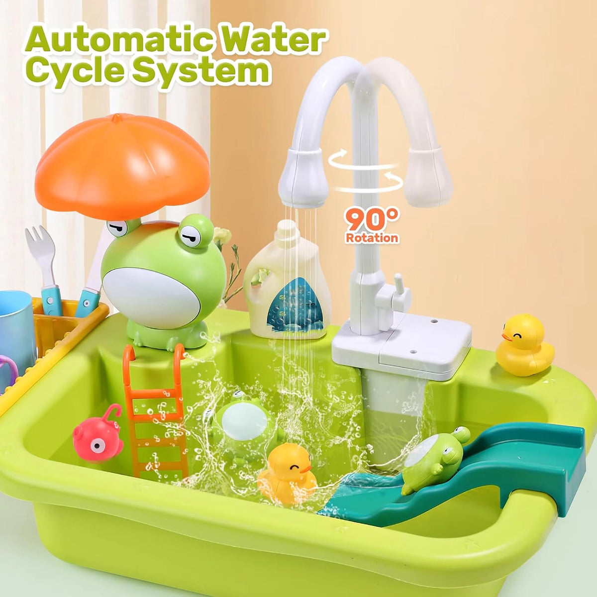 Kletshuts™ SinkToy - Børns Køkkenvask Legetøj Vandleg Sæt