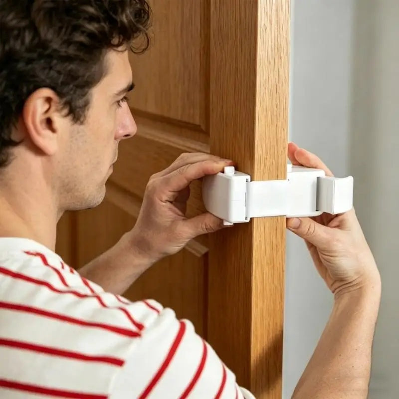 SafetyLock: Multifunktionel, Nem At installere Børnesikring