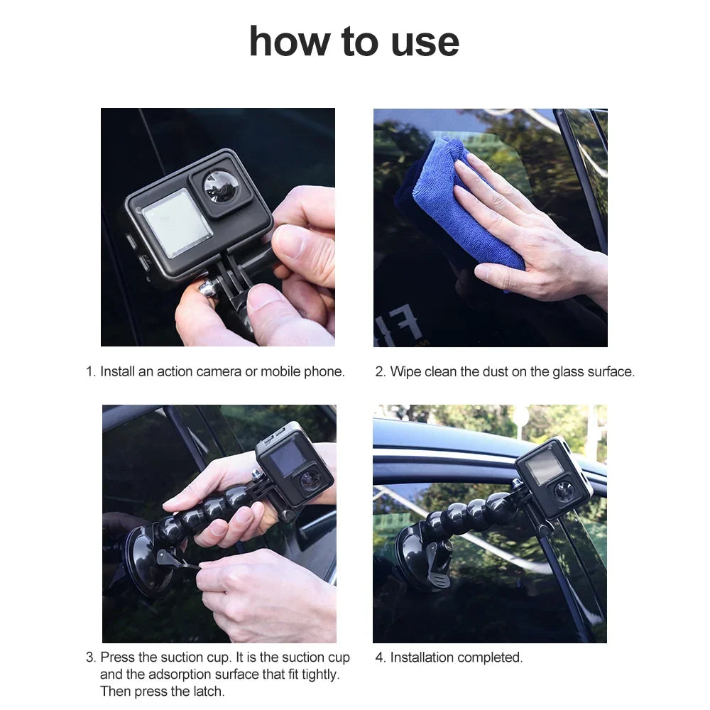 GlideHold® FlexibleHolder 1+1 GRATIS: Universal Suge Grundlag Svanehals Telefon Fleksibel Holder
