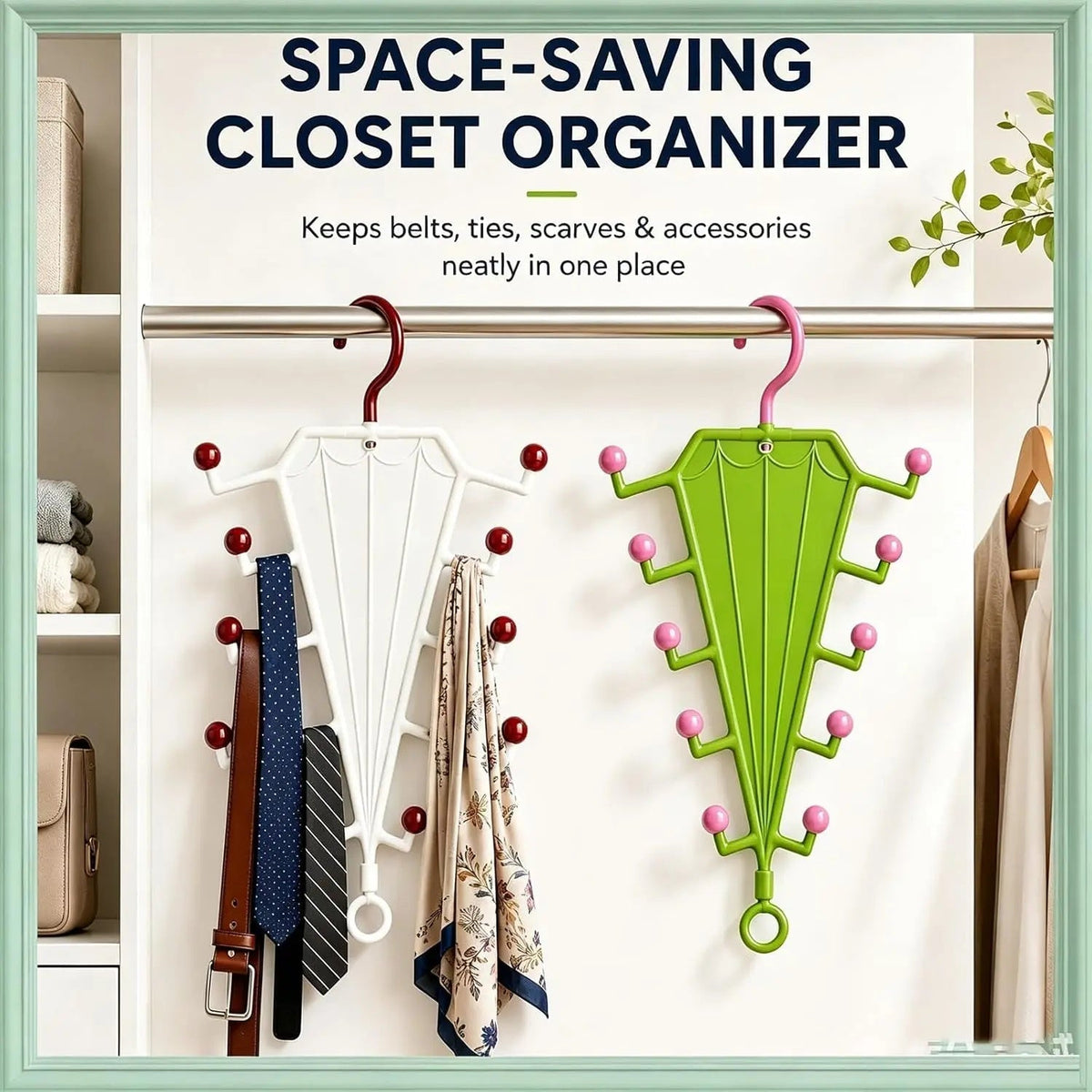 GlideHold® UmbrellaHanger 2+2 GRATIS: Multifunktionel Holder Paraplyformet Hanger