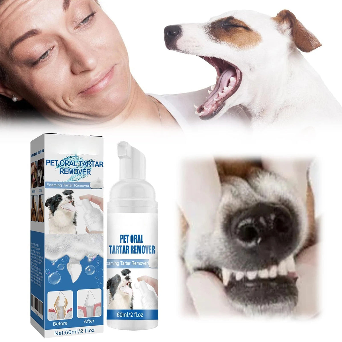 DogCatFri™ OralPet 1+1 GRATIS: Tandrensning Og Mundpleje Skum Spray Til Dyr