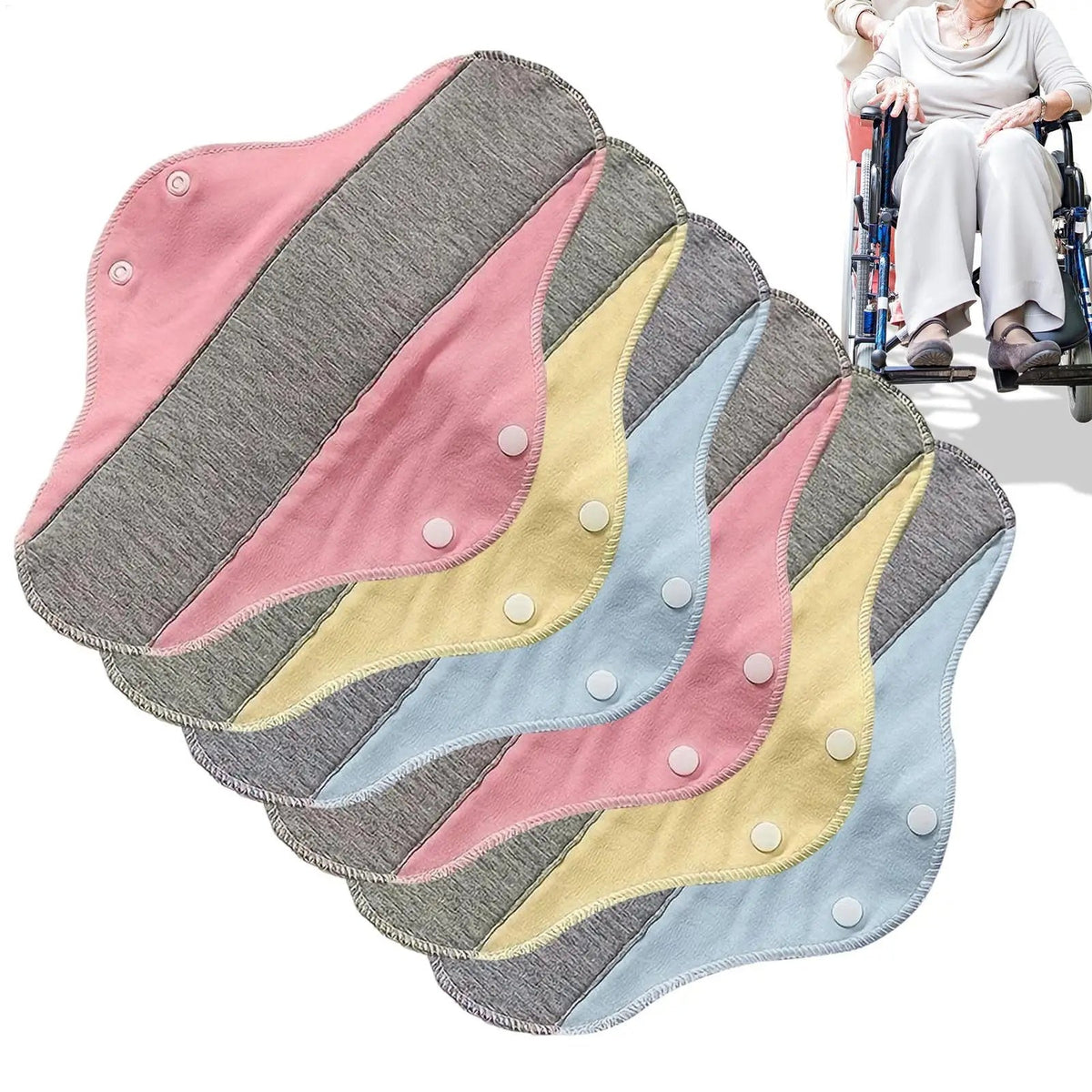 Icone™ WashablePads 6+6 GRATIS - Vaskbare Menstruelle Genanvendelige Trusseindlæg Bind