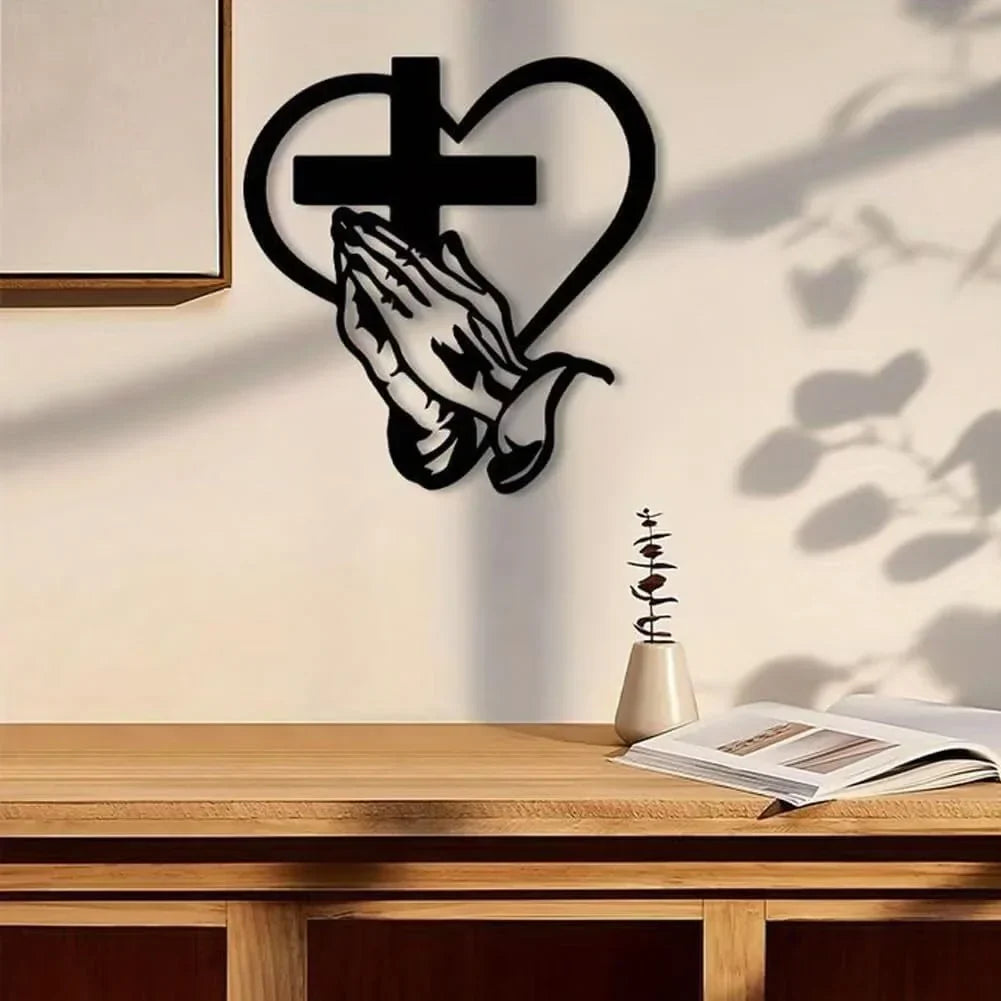 SpiritualDecor - Elegant Hjem Hængende Kors Hjerte Åndelig Dekoration