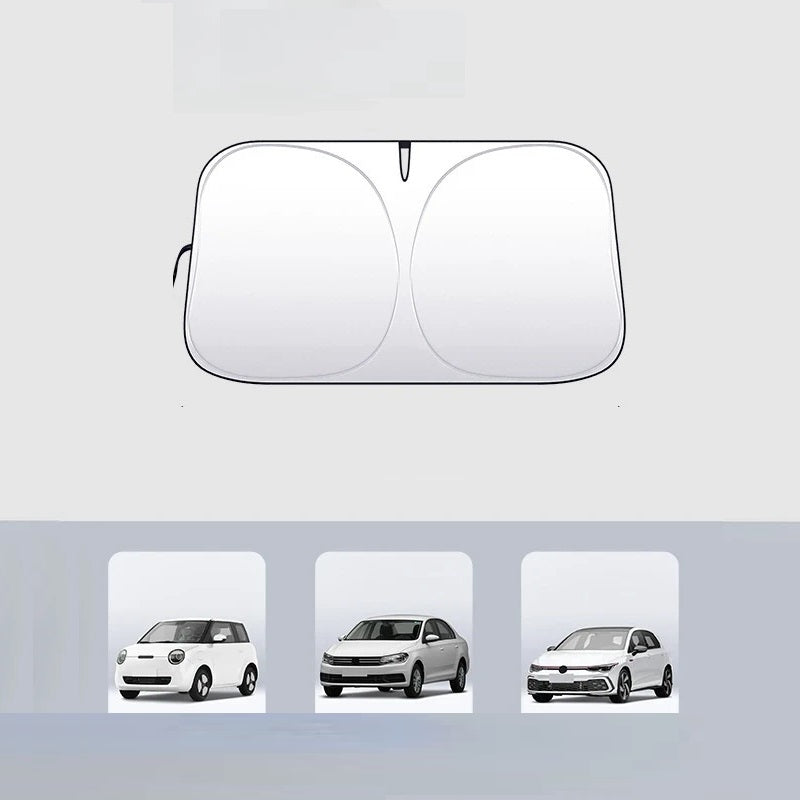CarSunshade 1+1 GRATIS - Sammenfoldelig Solskærm Bil Sol Visir Varme Beskyttelse Overtræk