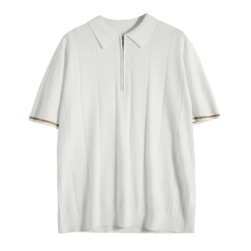 Icone™ CuffPolo - Herre Stilfuld Halv Zip Cuff Polo Skjorte