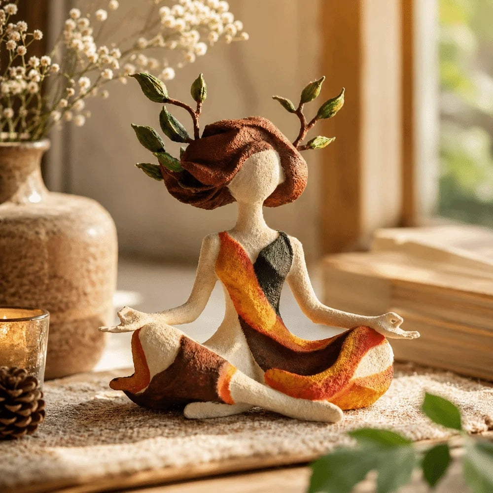 MeditationFigurine: Rolig Ånd Meditation Figurine Hjem Deko