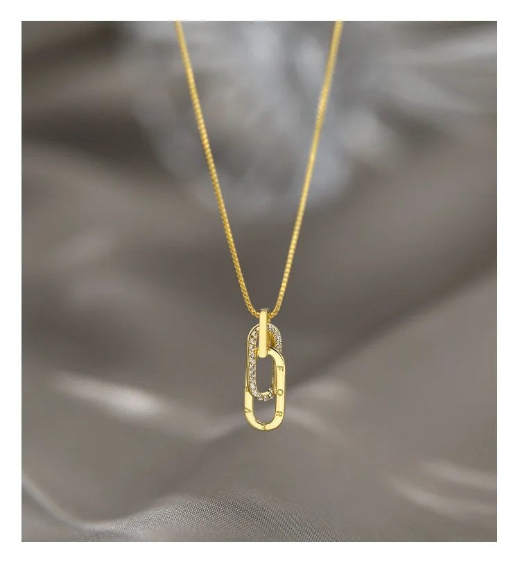 Jewelance™ InterlockingNecklace 1+1 GRATIS: Forever Link Sammenkoblet Vedhæng Mode Halskæde