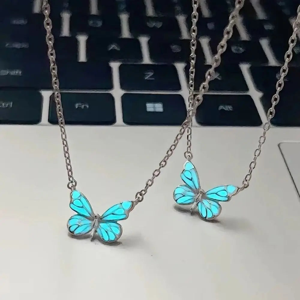 Jewelance™ GlowingButterfly 1+1 GRATIS: Mode Glødende Sommerfugle Halskæde Og Armbånd Sæt