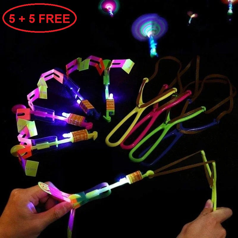 Kletshuts™ SlingshotGlow 5+5 GRATIS - Flyvende Glow Belyst Pil Copter Slingshot