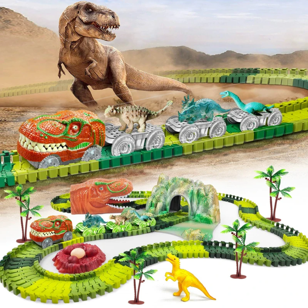 Kletshuts™ DinoTrack – Fleksibel Dino Spor Bygning Leg Sæt