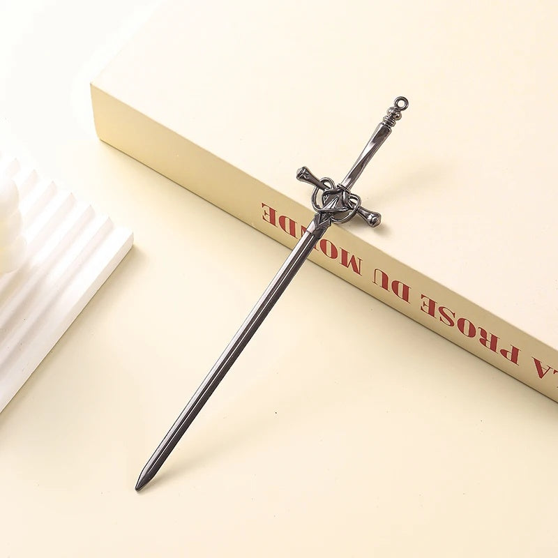 Rose® SwordHairpin 2+2 GRATIS: Gotisk Stil Sværd Hårknop Nål Tilbehør