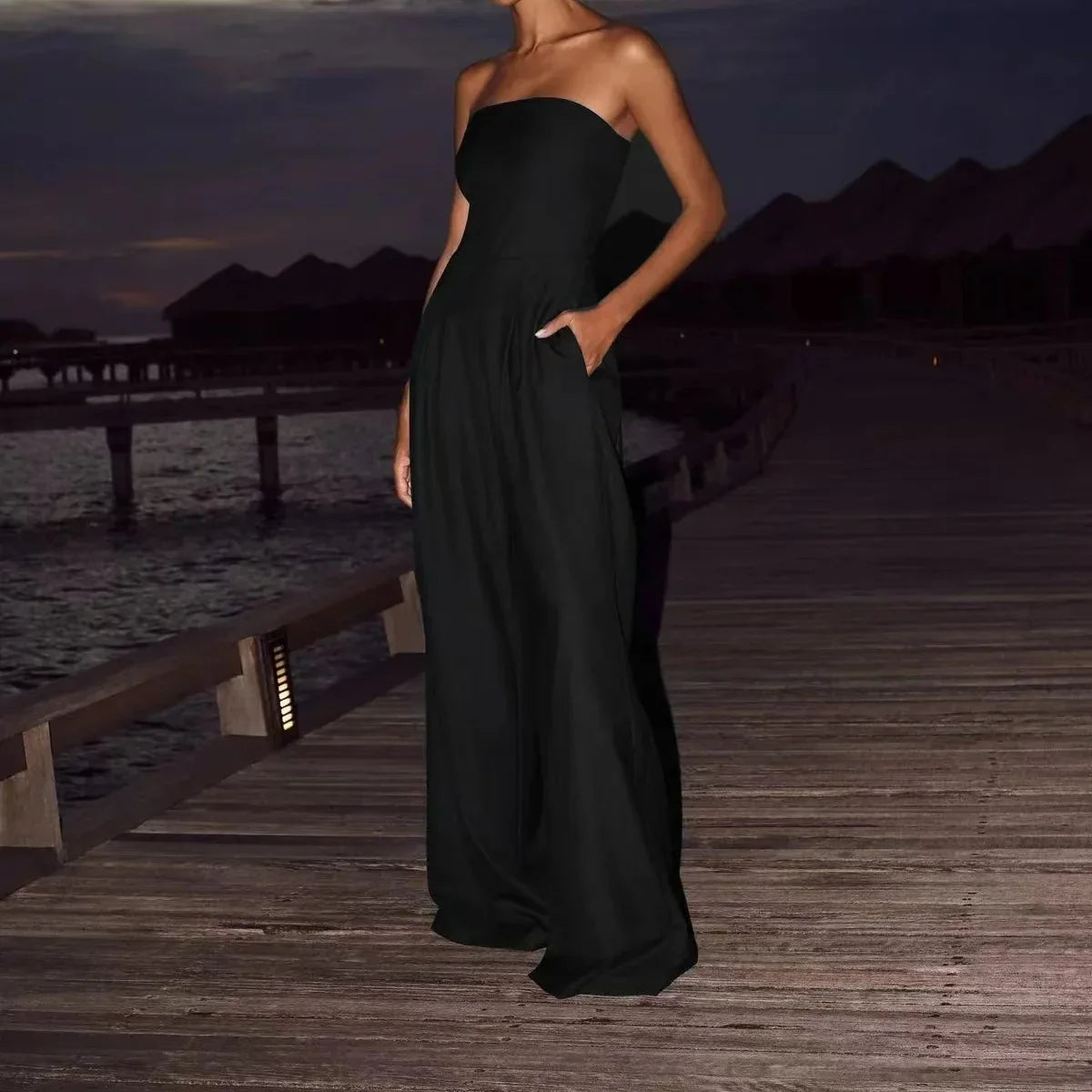 Icone™ WomenJumpsuit: Stilfuld Ærmeløs Design Kvinder Jumpsuit Med Sidelommer