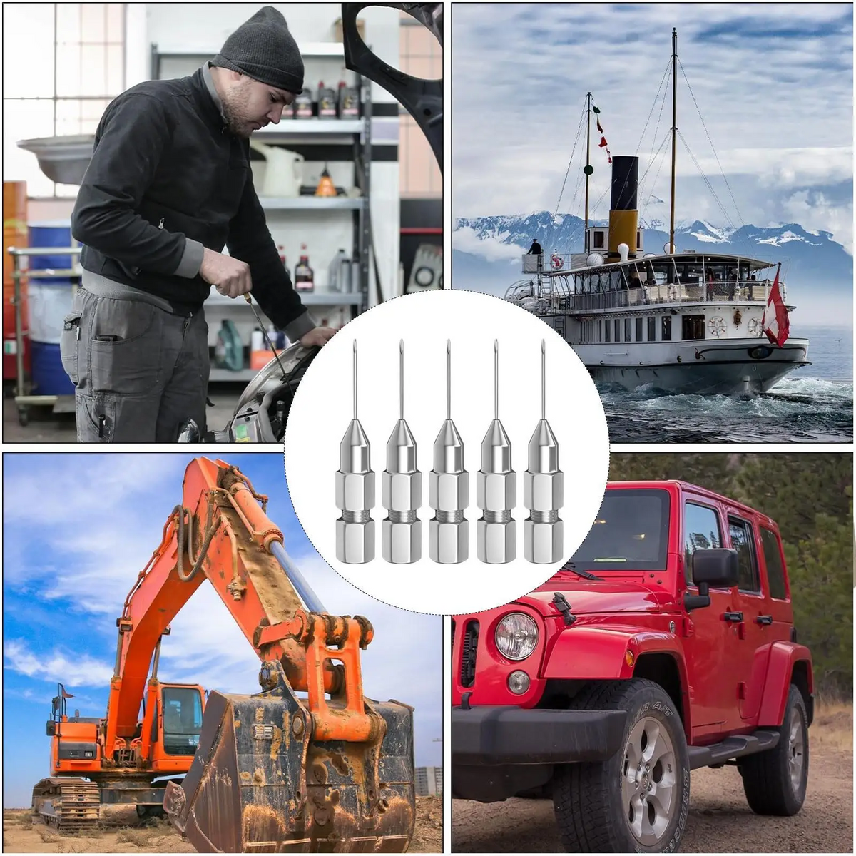 GreaseNeedle™ 1+1 GRATIS - Præcisions Heavy-Duty Smørefedt Sprøjte Adapter