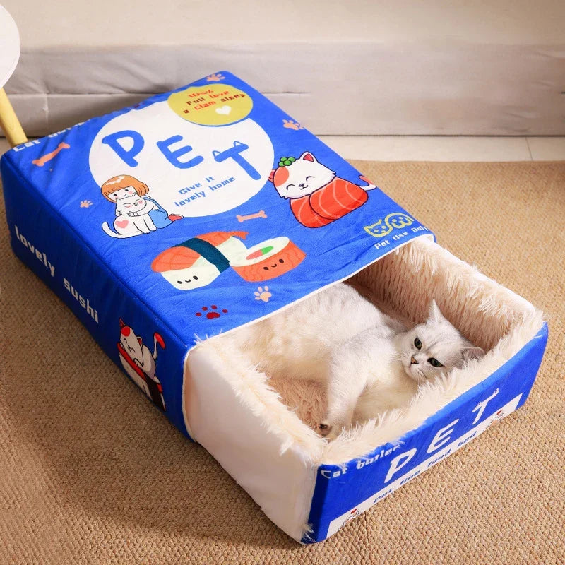 Catfri® CatBed: Hyggelig Indelukket Rektangulær Skjulested KatteSeng