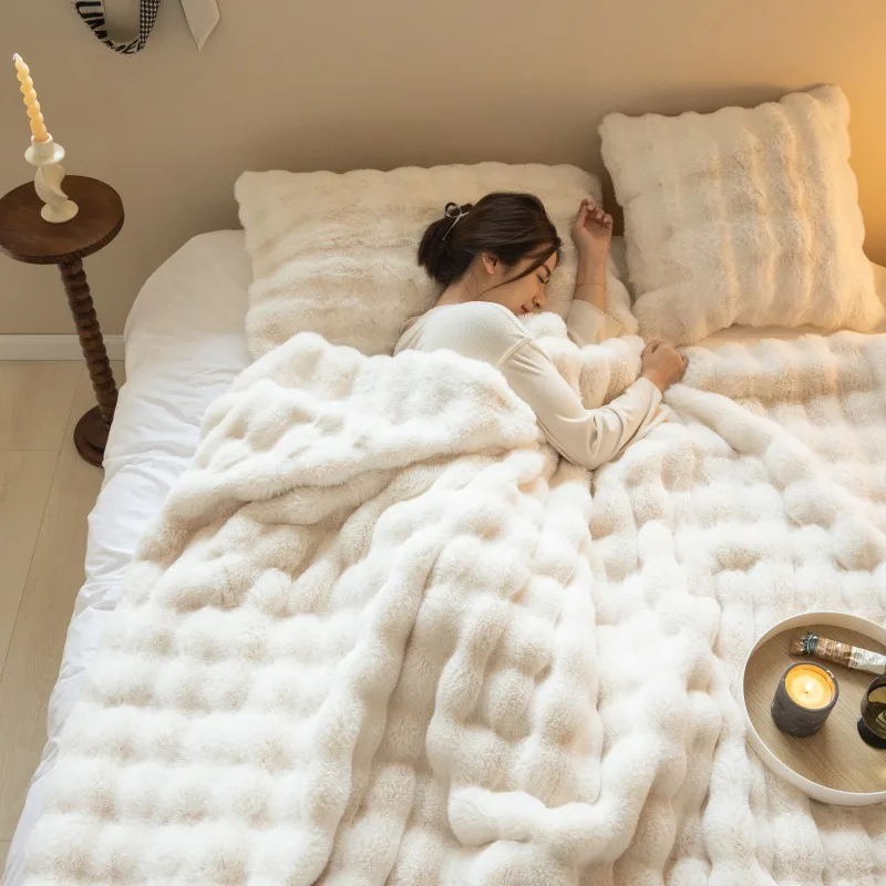 FluffyBlanket - Ekstra Tyk Sofa Og Seng Vinter Tæppe