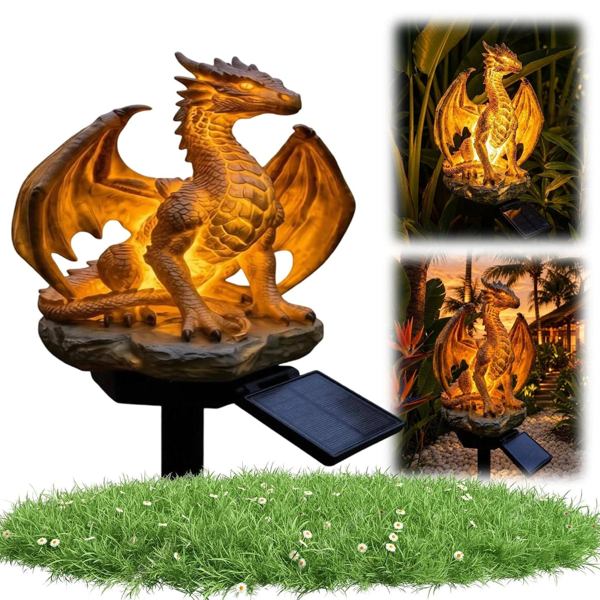 Ledsen™ DragonLight: Sol-Drevet Dragehavebelysning Udendørs Dekorativ Lampe