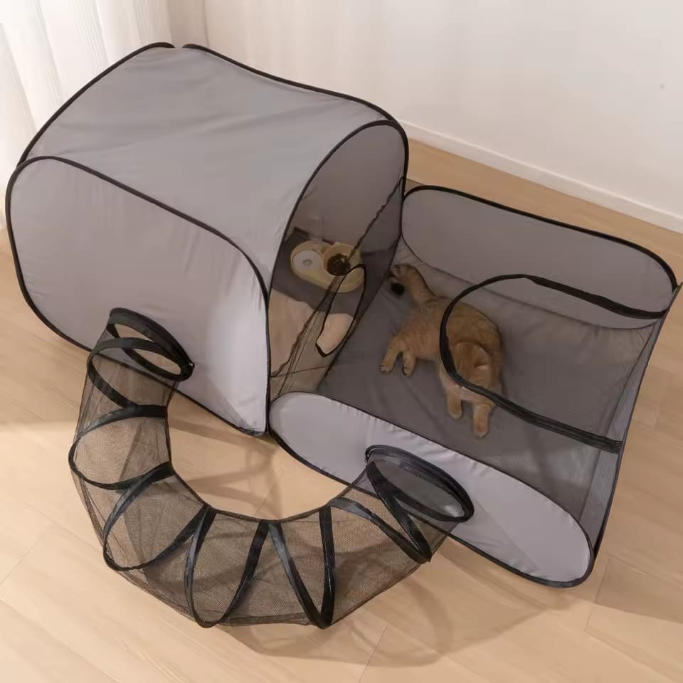 Catfri® CatPlaypen: Indendørs og Udendørs Foldbar Katlegegård Telt