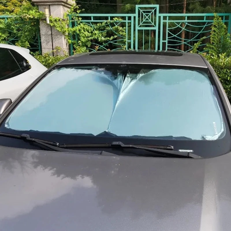 CarSunshade 1+1 GRATIS - Sammenfoldelig Solskærm Bil Sol Visir Varme Beskyttelse Overtræk