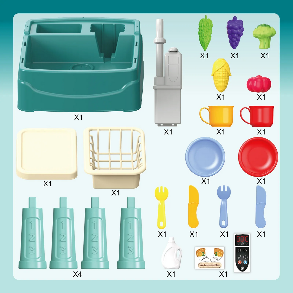 Kletshuts™ KitchenToy: Interaktiv Børn Køkken Leg Legetøj Sæt