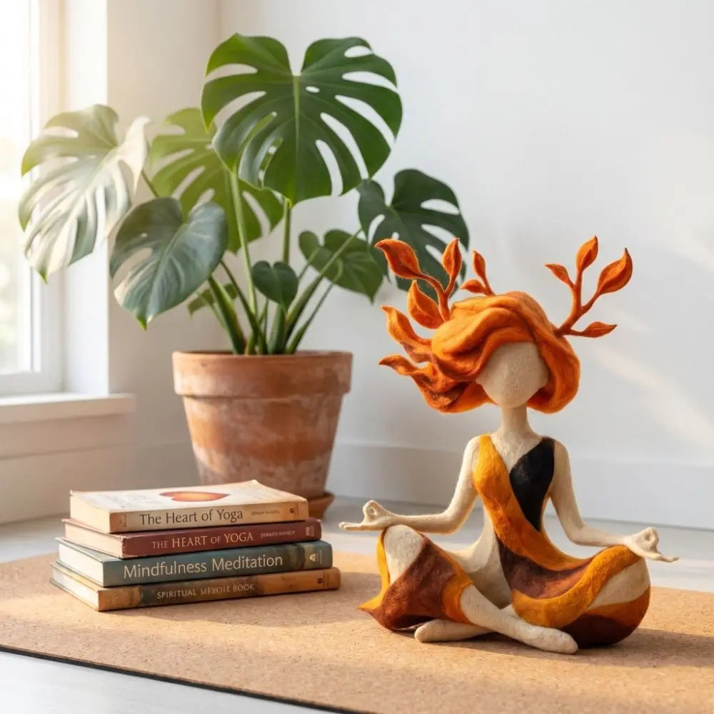 MeditationFigurine: Rolig Ånd Meditation Figurine Hjem Deko
