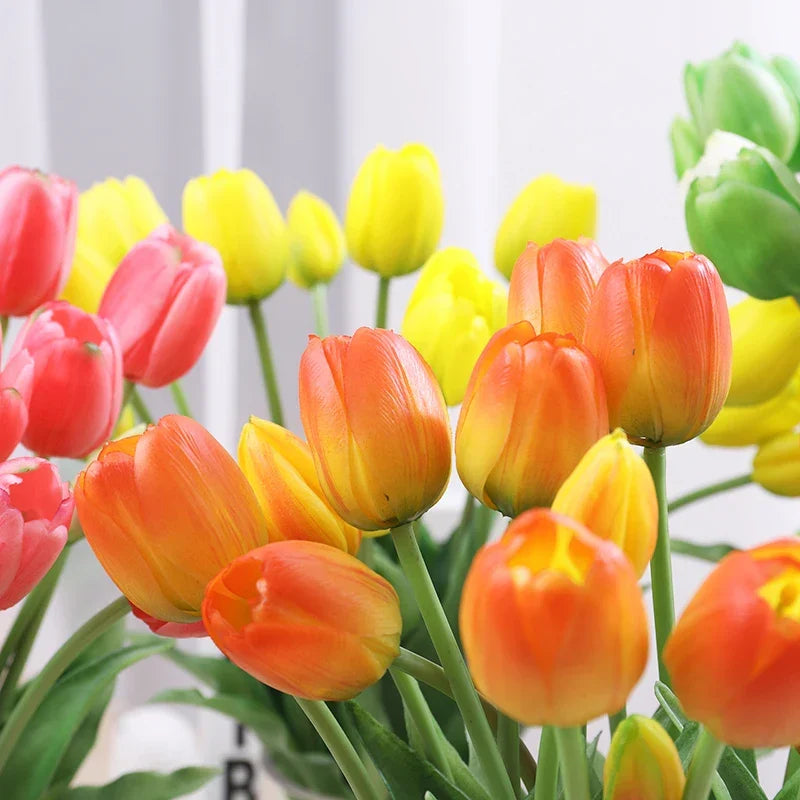 ArtificialTulips: Realistisk Skønhed Kunstig Blomsterdekoration Tulipansæt