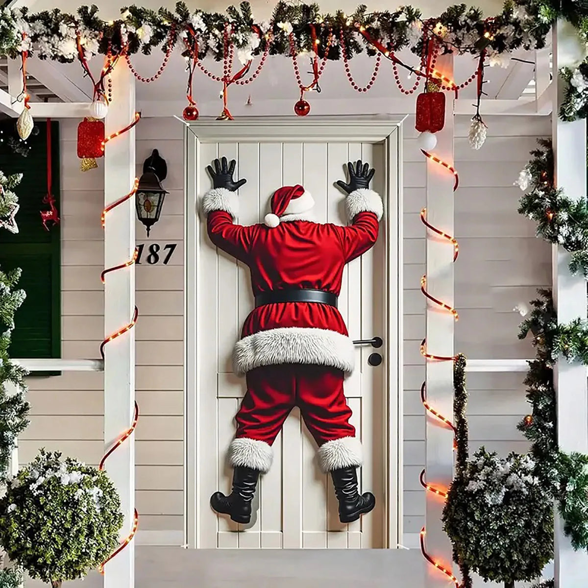 Icone™ HangingSanta: Jul Tilbagedråbe Hængende Julemand Dør Dekoration