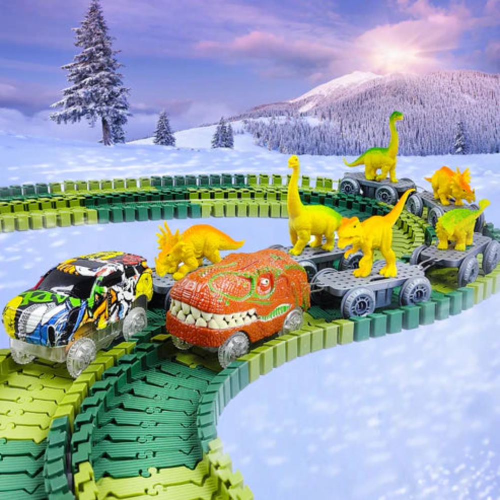 Kletshuts™ DinoTrack – Fleksibel Dino Spor Bygning Leg Sæt
