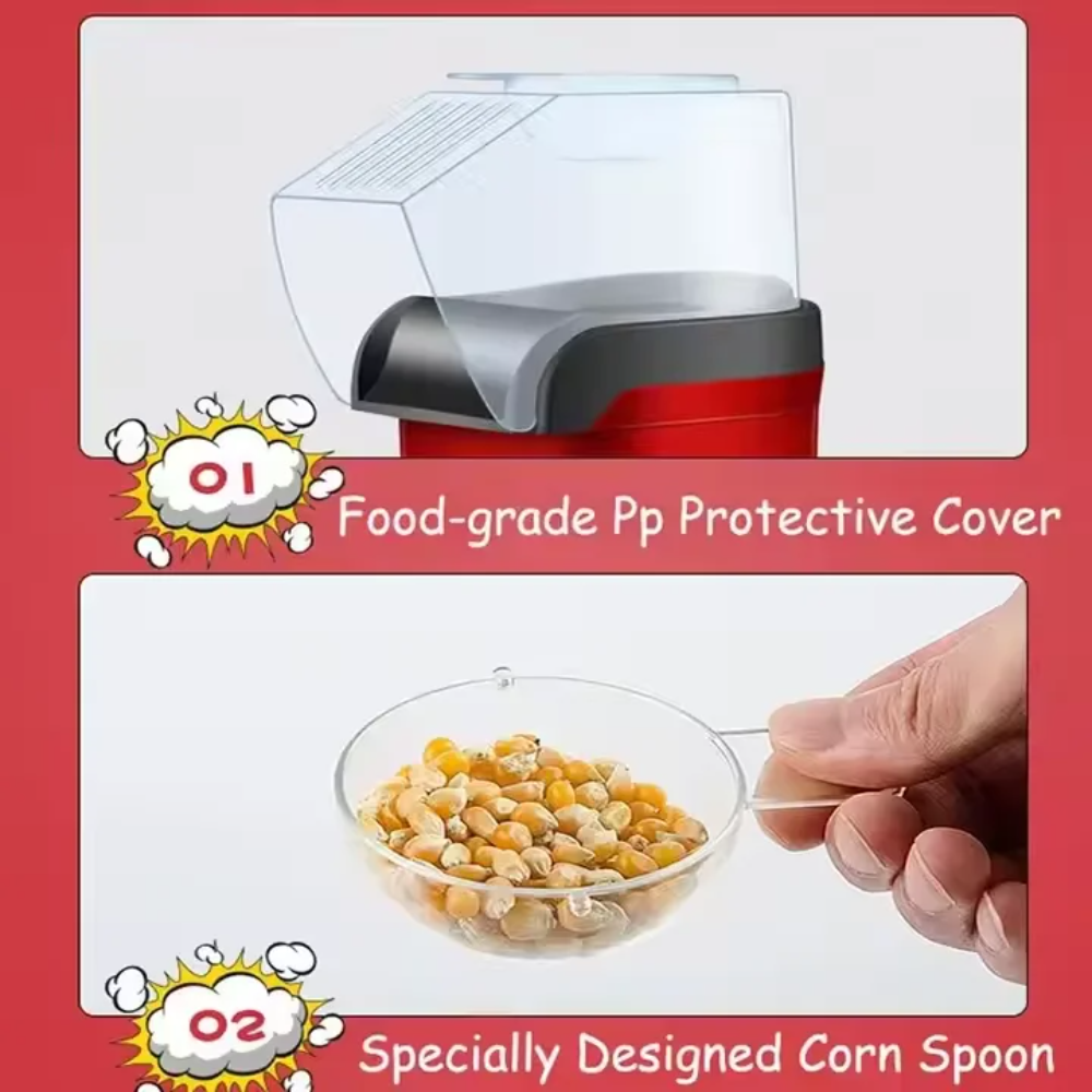 Globetrek° PopcornMaker: Bærbar Let At Bruge Luft Popcorn Maker