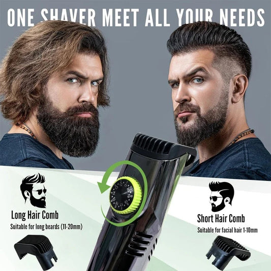 BeardTrimmer: Genopladelig Vakuum Skægtrimmer Med Ren Barbering