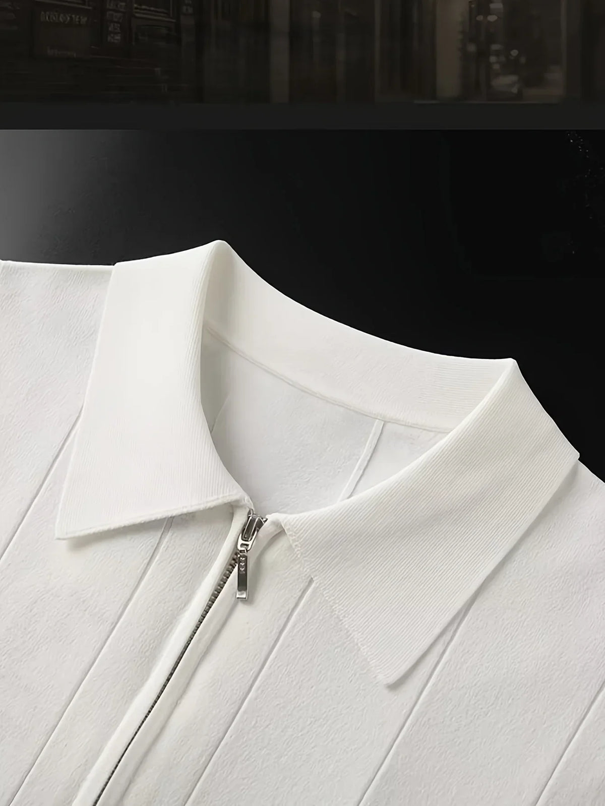 Icone™ CuffPolo - Herre Stilfuld Halv Zip Cuff Polo Skjorte
