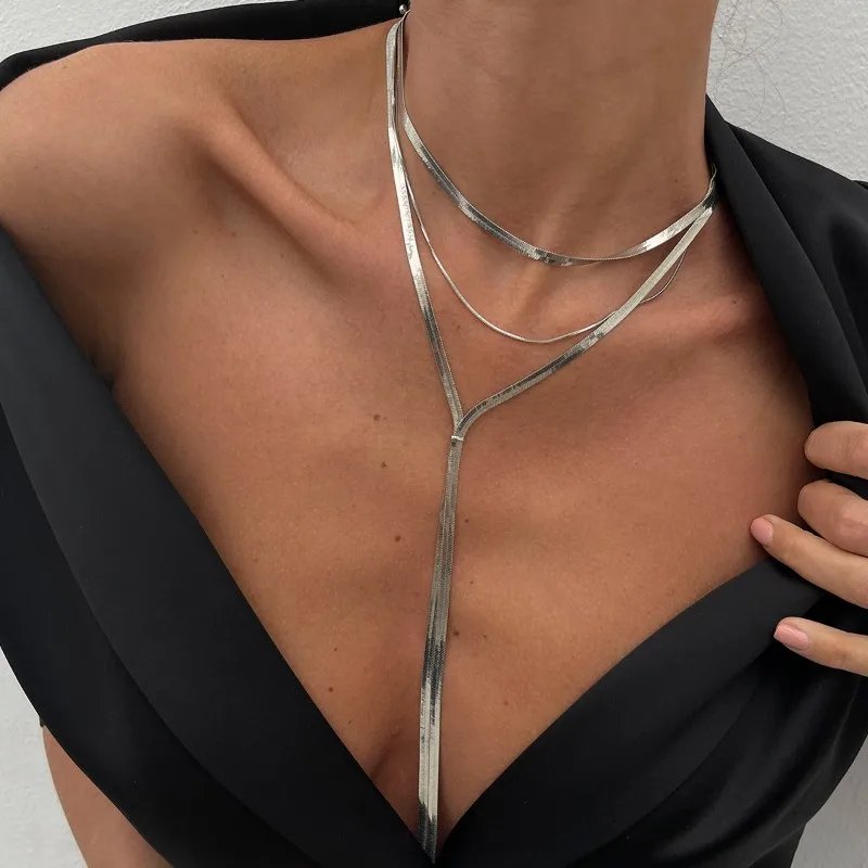 Jewelance™ MultilayerNecklace 1+1 GRATIS: Elegant Multilayer Flad Kæde Frynse Mode Halskæde
