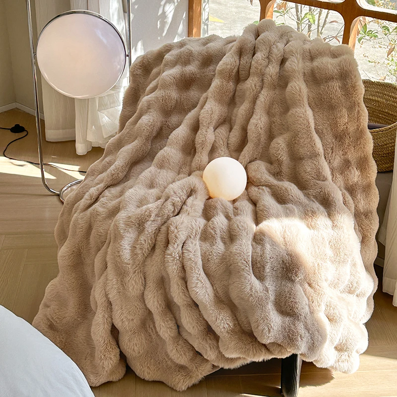 FluffyBlanket - Ekstra Tyk Sofa Og Seng Vinter Tæppe