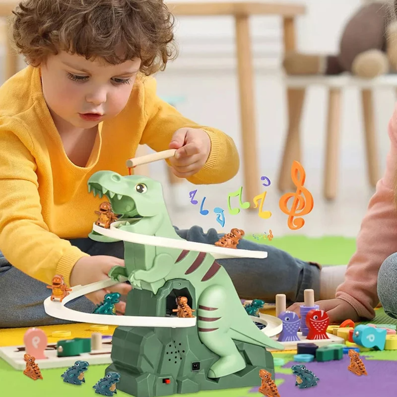 Kletshuts™ DinoSlide: Automatisk Dino Slide Spor Legetøj Til Børn