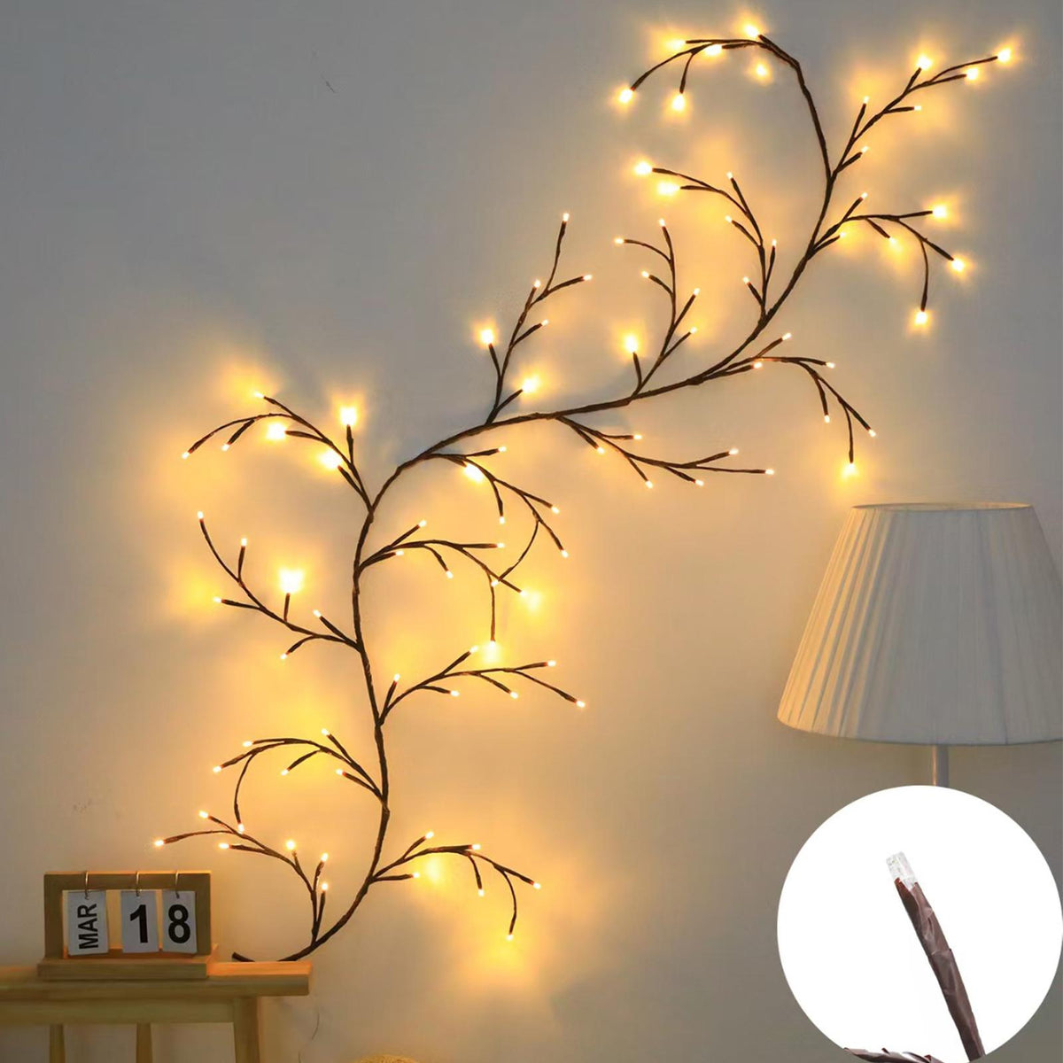 Ledsen™ VineDecor - Elegant og Fleksibel Pil Vine LED Lys Vægdekoration