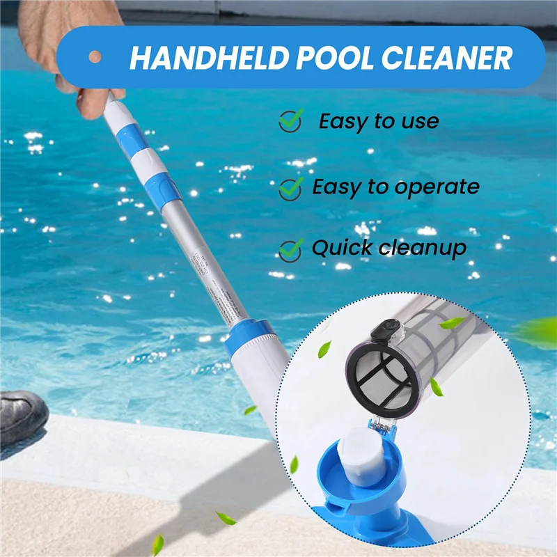 Cleaner Pro° PoolCleaner: Genopladelig Håndholdt Poolstøvsuger