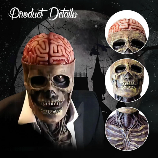 SkeletonMask: Realistisk Skræmmende Skelet Halloweenmaske Kostume