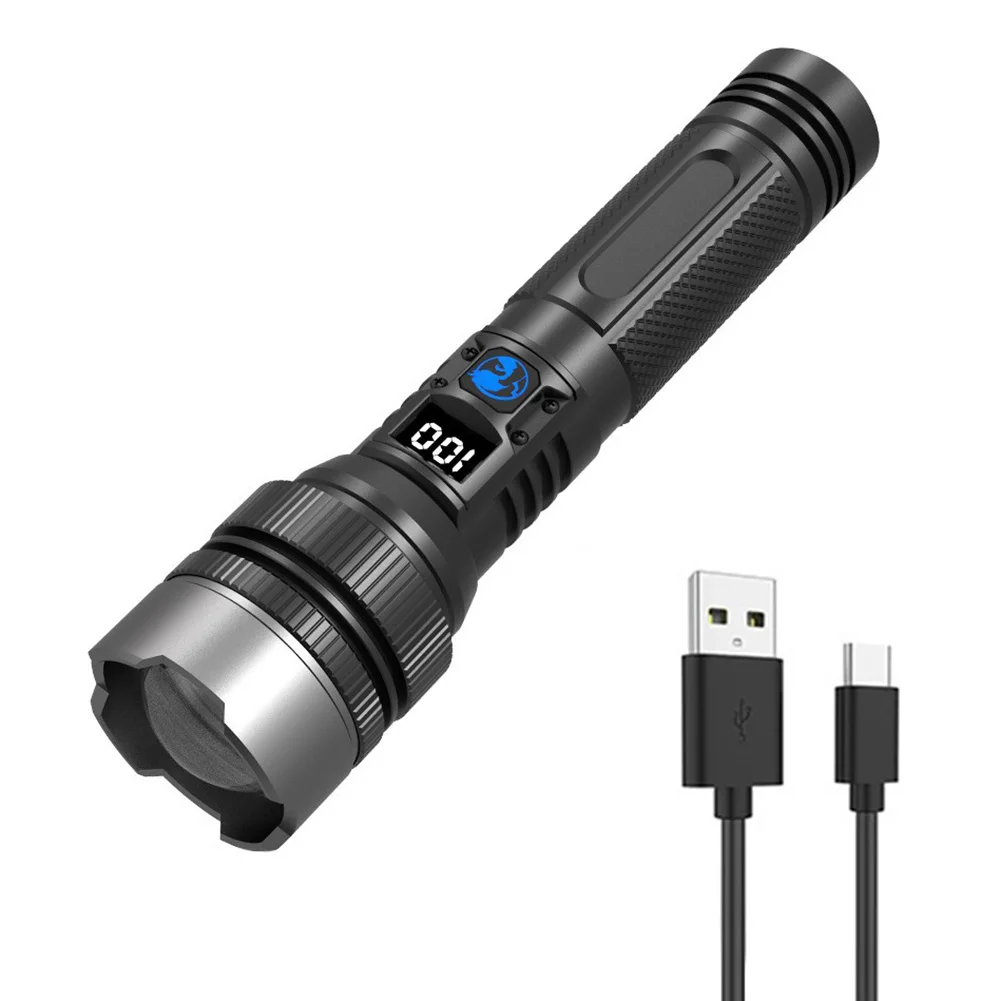 Ledsen™ AdjustableFlashlight: Ultrabright Genopladelig Lommelygte Med Justerbar Stråle