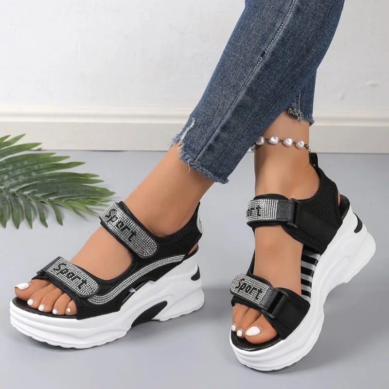 Happy™ PlatformSandals: Hverdagskomfortable Platform Glimmersandaler