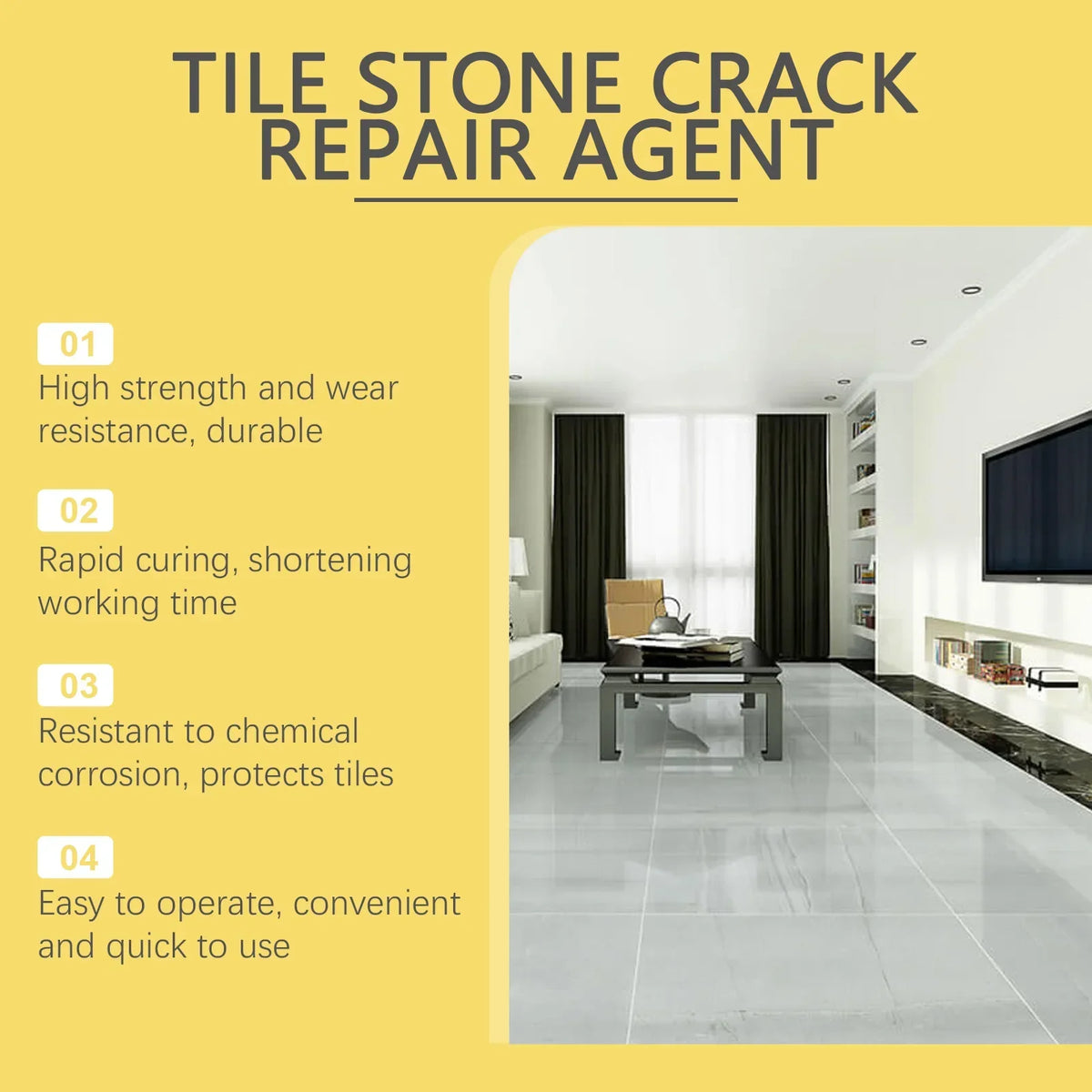 TileRepair - Hurtig Og Nem Multifunktionel Flise- Og Stenreparationssæt
