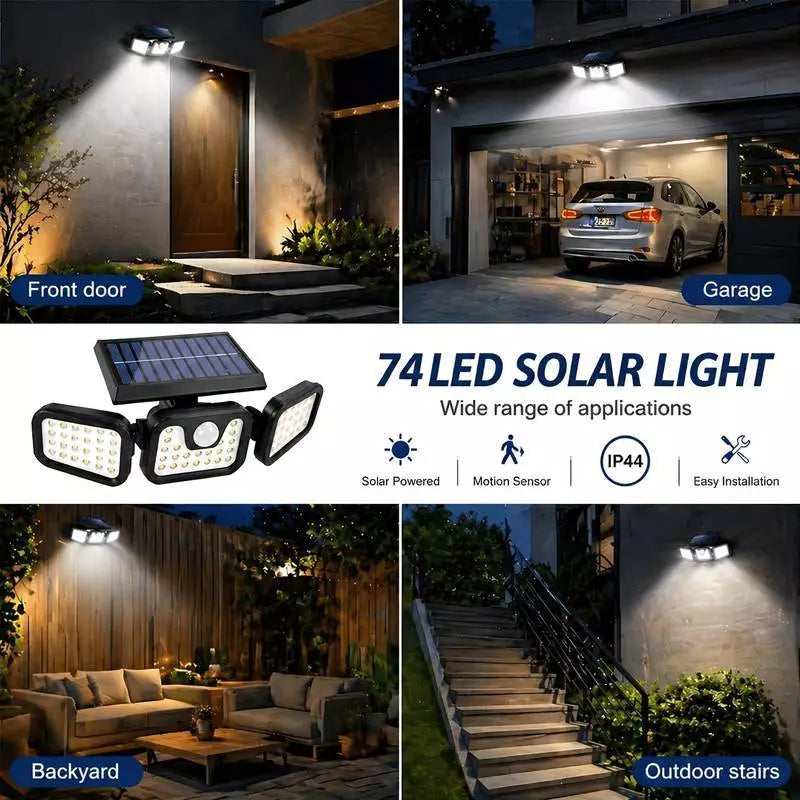Ledsen™ TripleLights - Nem Installation Af Solcelle-Triple Lys Med Fjernbetjening