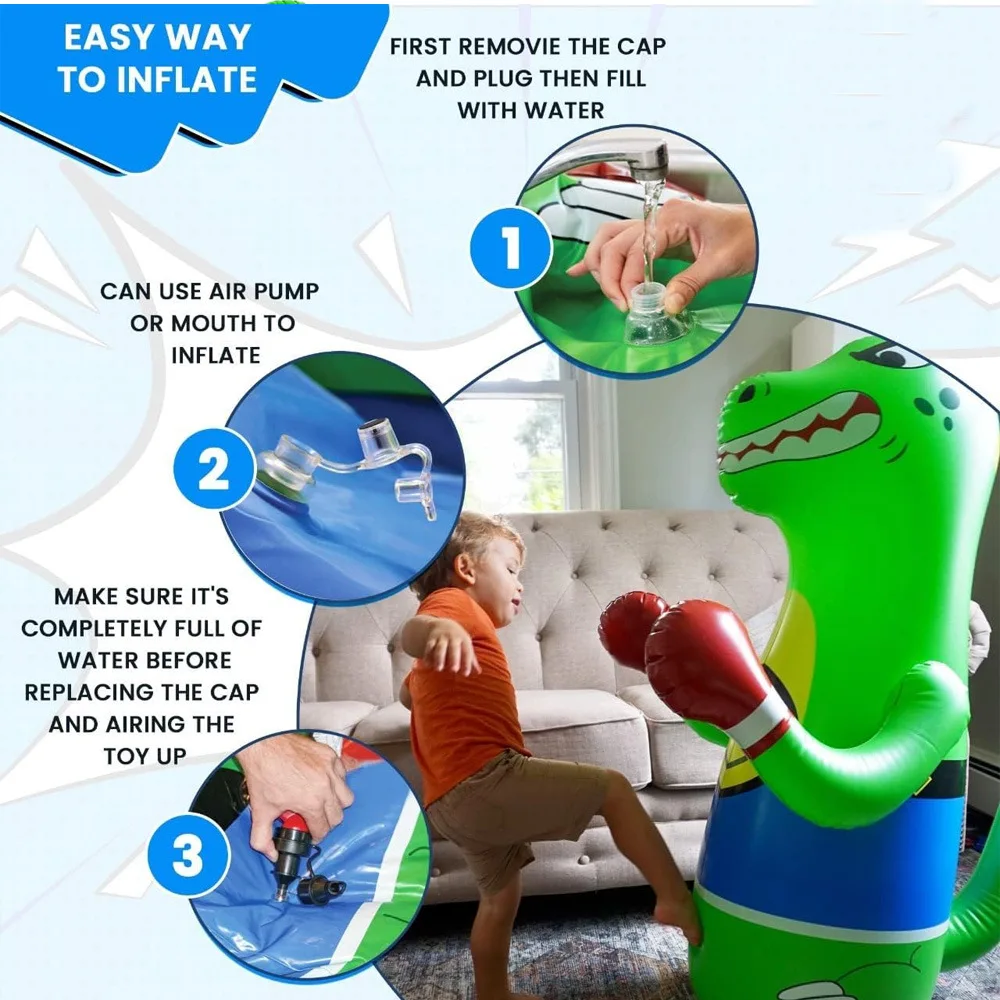 Kletshuts™ DinosaurPunch: Oppustelig Aktiv Leg Dinosaur Punching Legetøj
