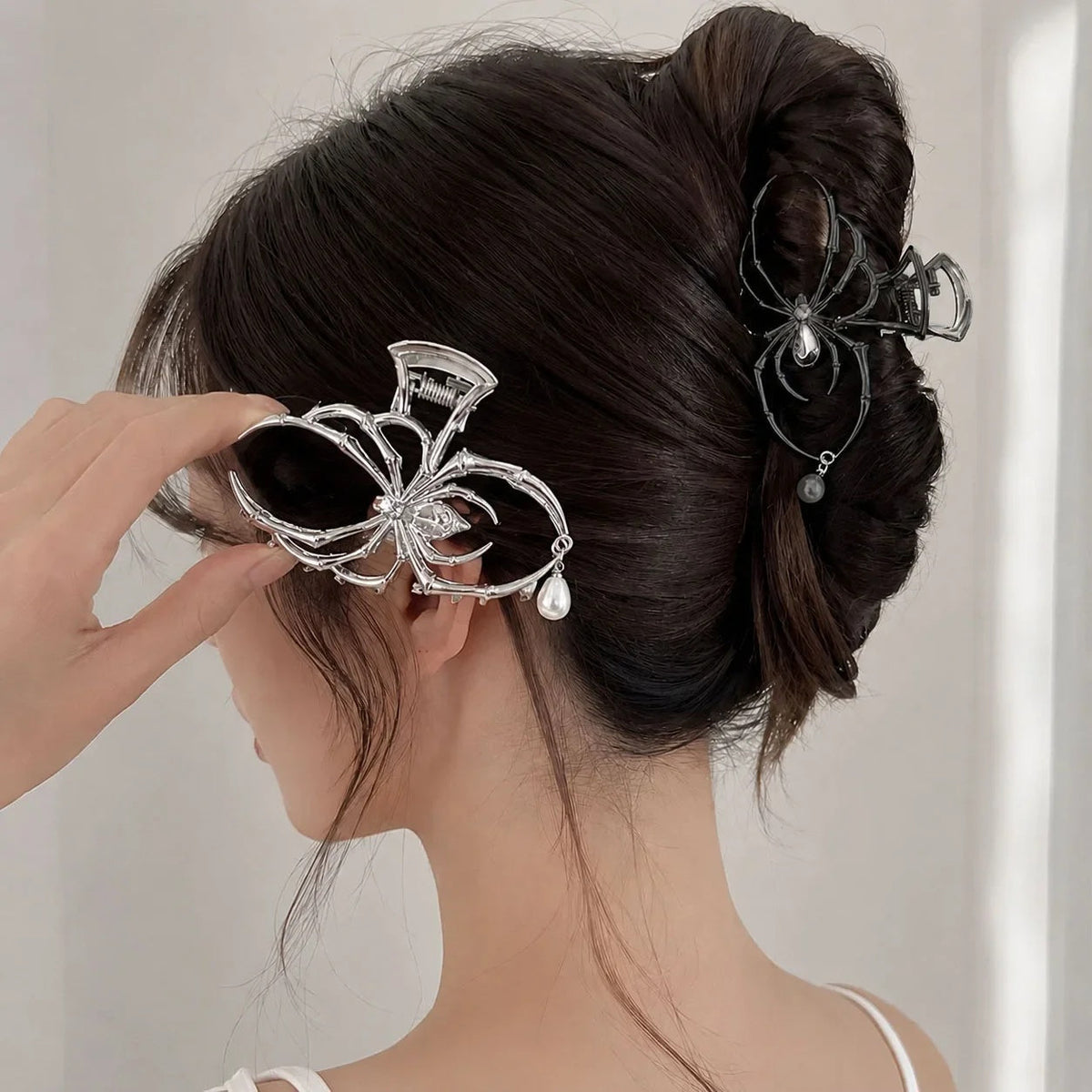 Rose® HairClaw 1+1 GRATIS: Stilfuld Gotisk Edderkop Design Hårklo Klemme Tilbehør