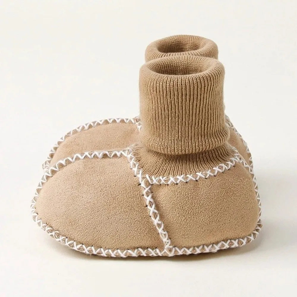 Happy™ InfantSocks 1+1 GRATIS: Elegant Varm Ruskind Krybbe-Sikker Spædbarn Sokker