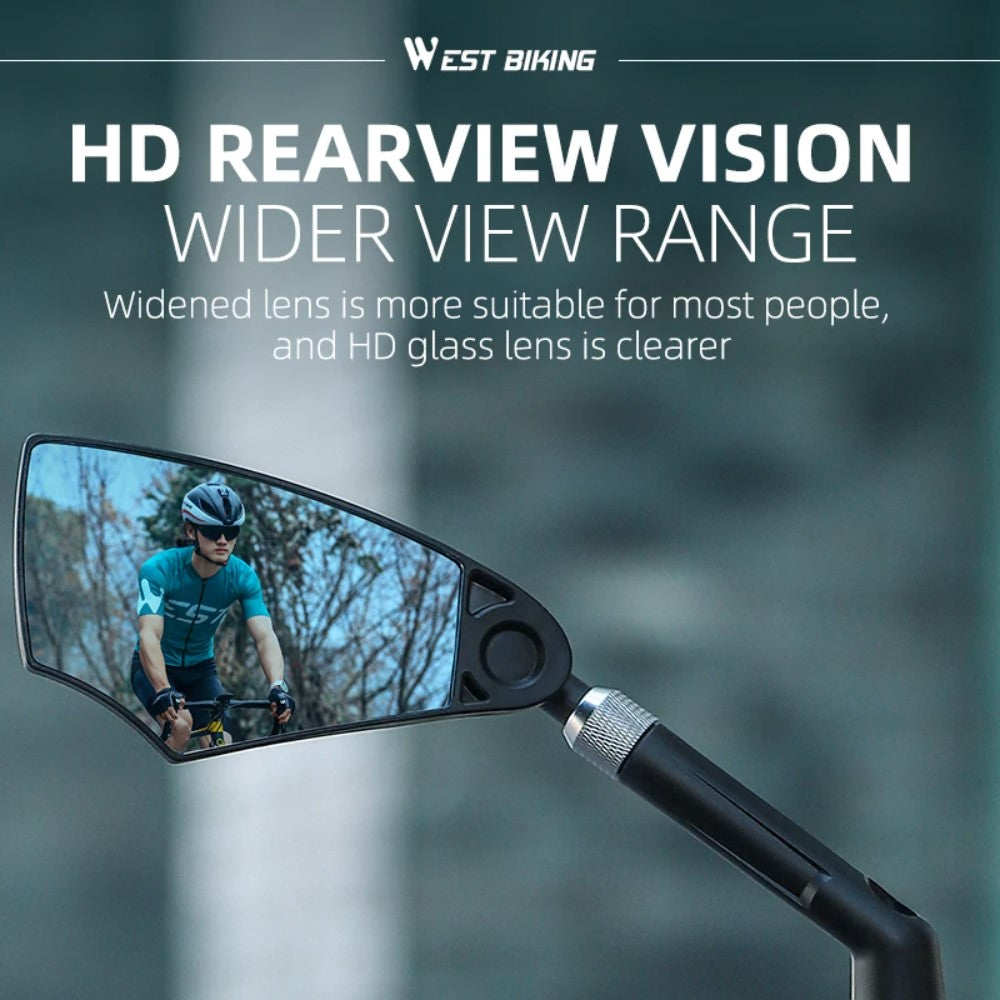 CyclingMirrors 1+1 GRATIS: Holdbar 360° Drejeligt Bredt Synsfelt Antirefleks Cykling Spejle
