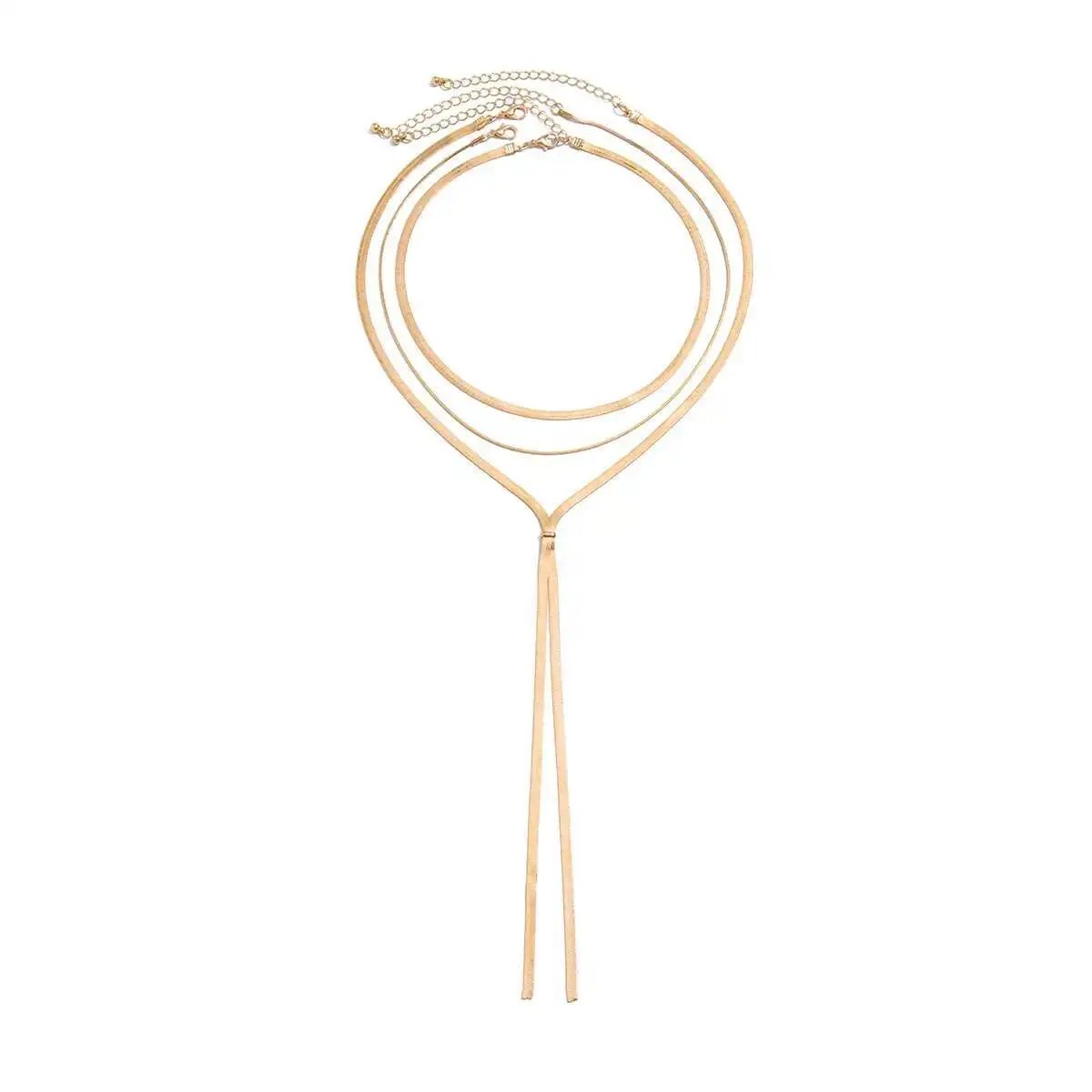 Jewelance™ MultilayerNecklace 1+1 GRATIS: Elegant Multilayer Flad Kæde Frynse Mode Halskæde