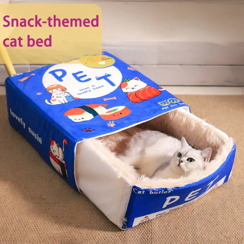 Catfri® CatBed: Hyggelig Indelukket Rektangulær Skjulested KatteSeng