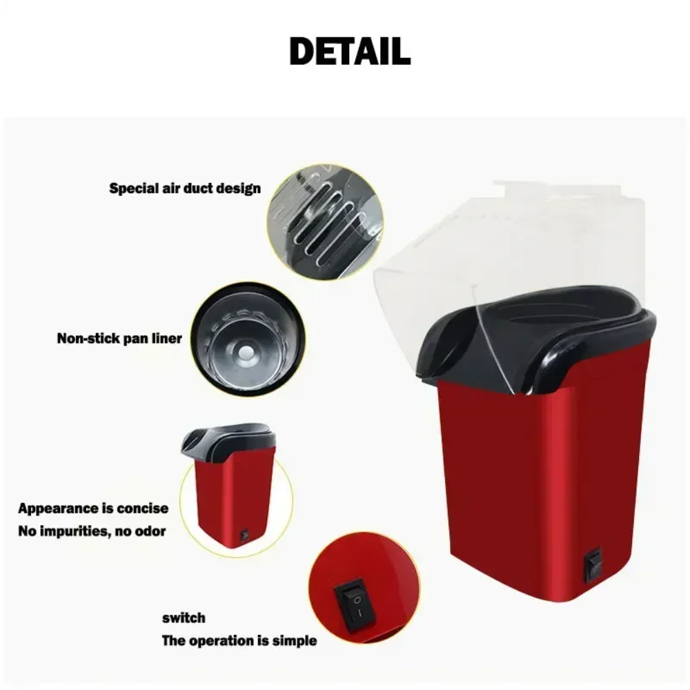 Globetrek° PopcornMaker: Bærbar Let At Bruge Luft Popcorn Maker